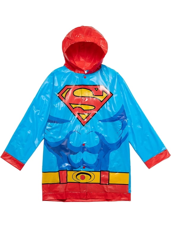 Boys' Superman Logo Raincoat with Detachable Cape, Sizes 2T-12