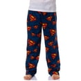 thumbnail image 1 of DC Comics Boys' Superman Red and Yellow Emblem Logo Man Of Steel Action Poses All-Over Print Sleep Lounge Pajama Pant, 1 of 6