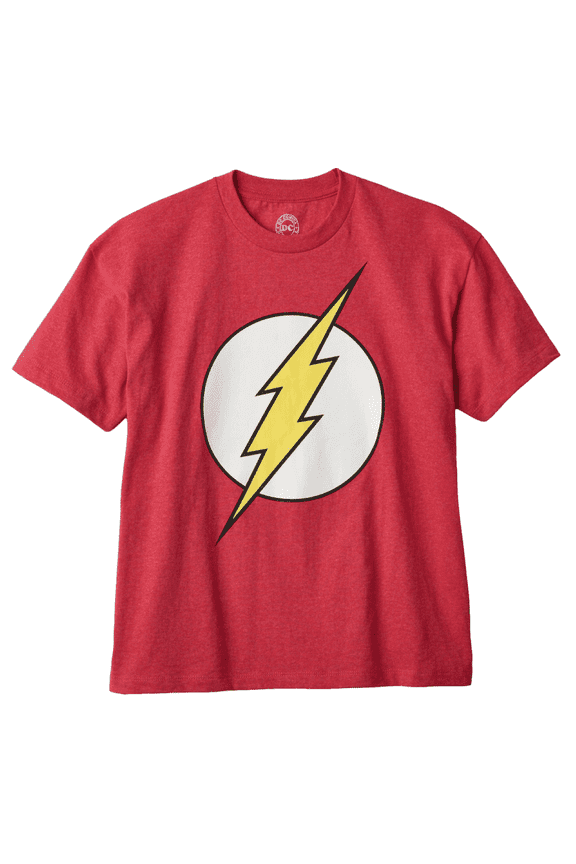 DC Comics Boys' The Flash Logo Glow T-Shirt (Little Boys & Big Boys)