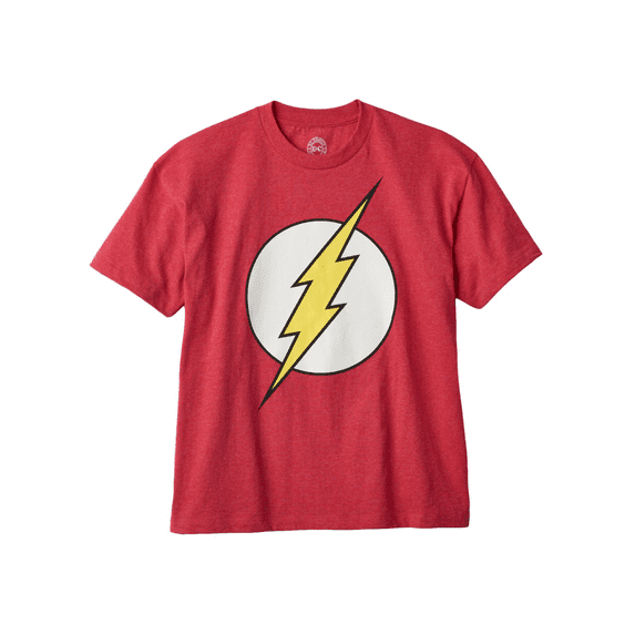 DC Comics Boys' The Flash Logo Glow T-Shirt (Little Boys & Big Boys)