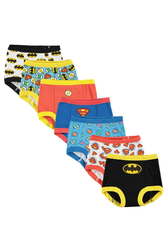 Boys' Toddler Superman, Batman and More 7-Pack Training Pants 2T, 3T, 4T, Justice League