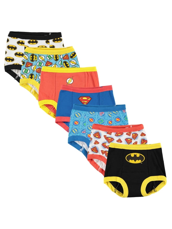 Boys' Toddler Superman, Batman and More 7-Pack Training Pants 2T, 3T, 4T, Justice League