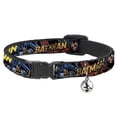 thumbnail image 1 of DC Comics Breakaway Cat Collar With Bell, Plastic Clip, Easy Adjustable, Batman Robin In Action Text Burgundy, 8.5 to 12 Inches 0.5 Inch Wide, 1 of 5