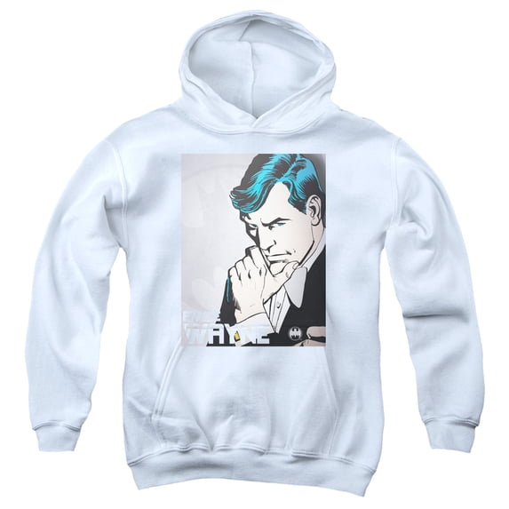 DC Comics Bruce Wayne Youth Pullover Hoodie Sweatshirt White