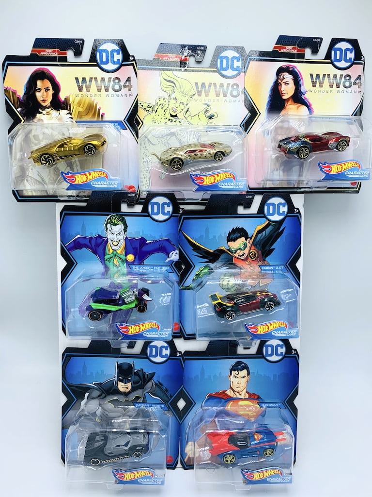 DC Comics Character Car Set of 7 Hot Wheels Wonder Woman, WW84