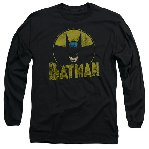 DC Comics Circle Bat-Long Sleeve Adult 18/1 Black