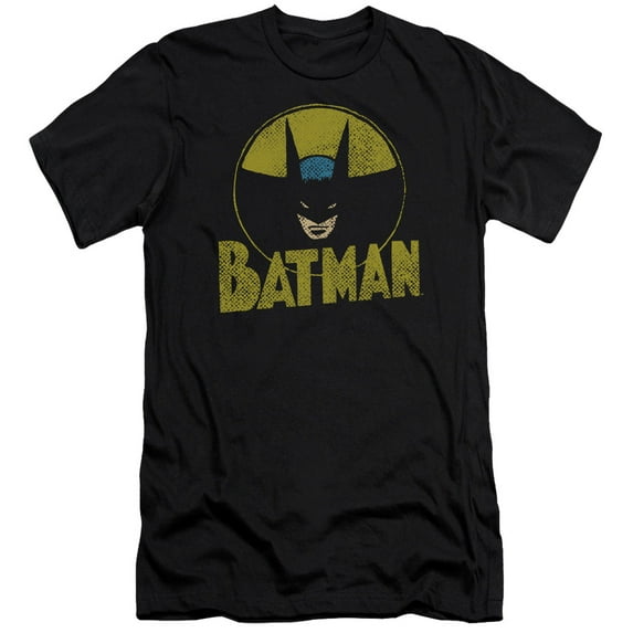 DC Comics Circle Bat Premium Canvas Adult Slim Fit 30/1 T-Shirt Black