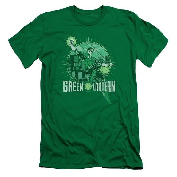 DC Comics City Power S/S Adult 30/1 T-Shirt-Kelly Green