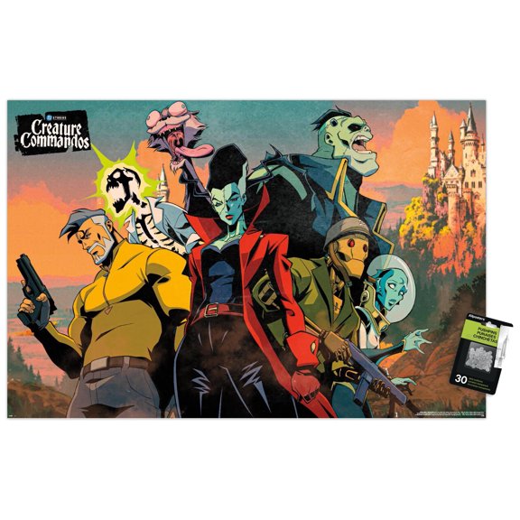 DC Studios Creature Commandos - Key Art Wall Poster with Pushpins, 22.375" x 34"