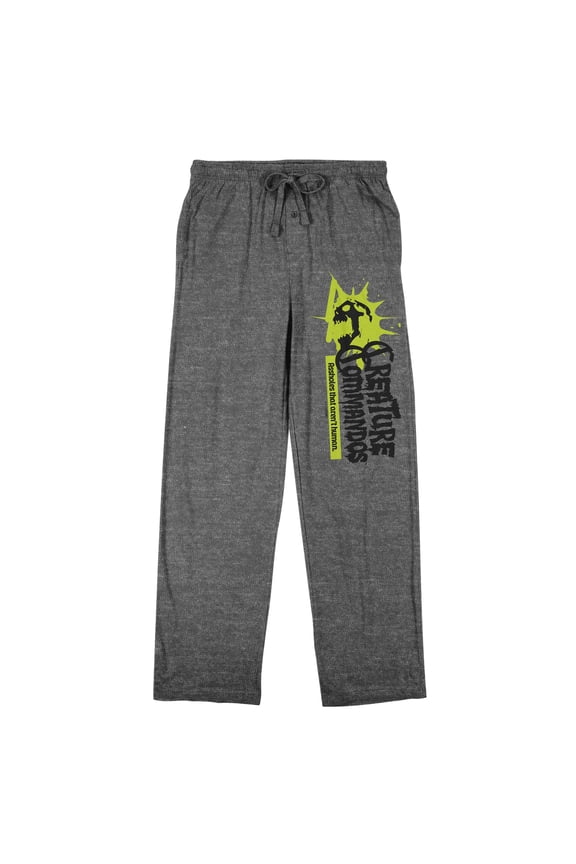 DC Comics Creature Commandos Title Artwork Men's Heather Gray Sleep Pajama Pants-Large