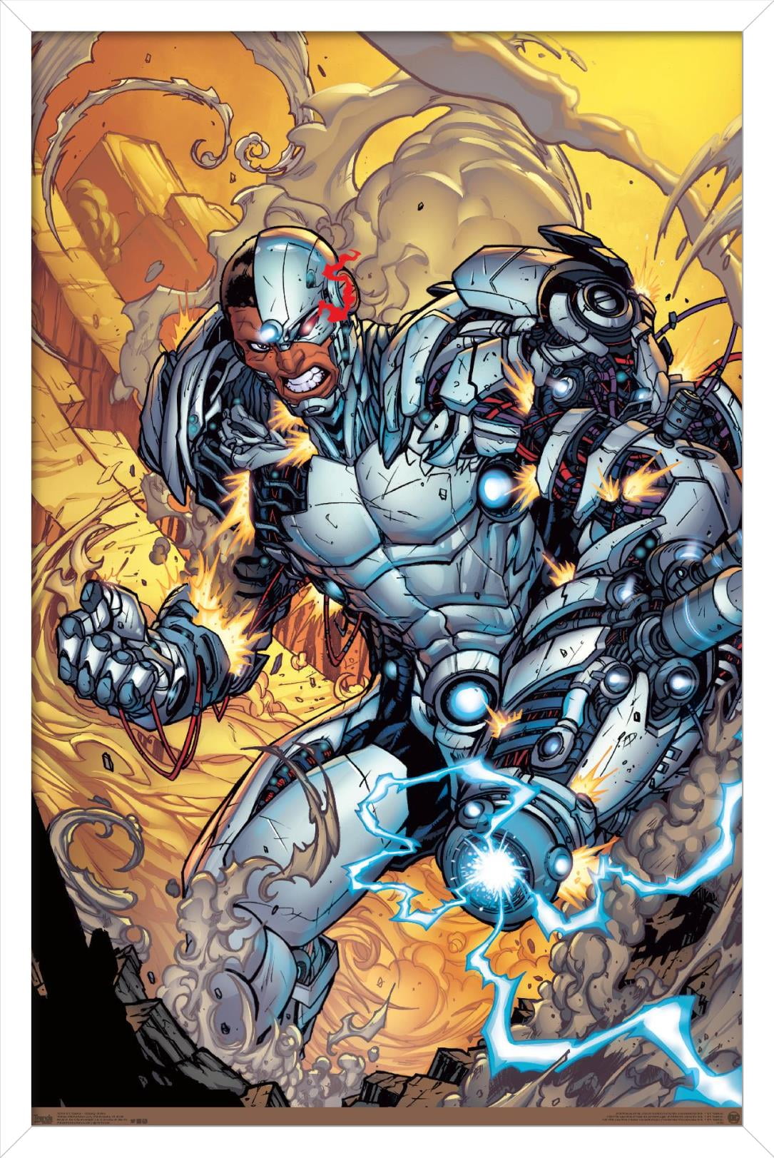 DC Comics - Cyborg - Battle Wall Poster, 14.725" x 22.375" Framed