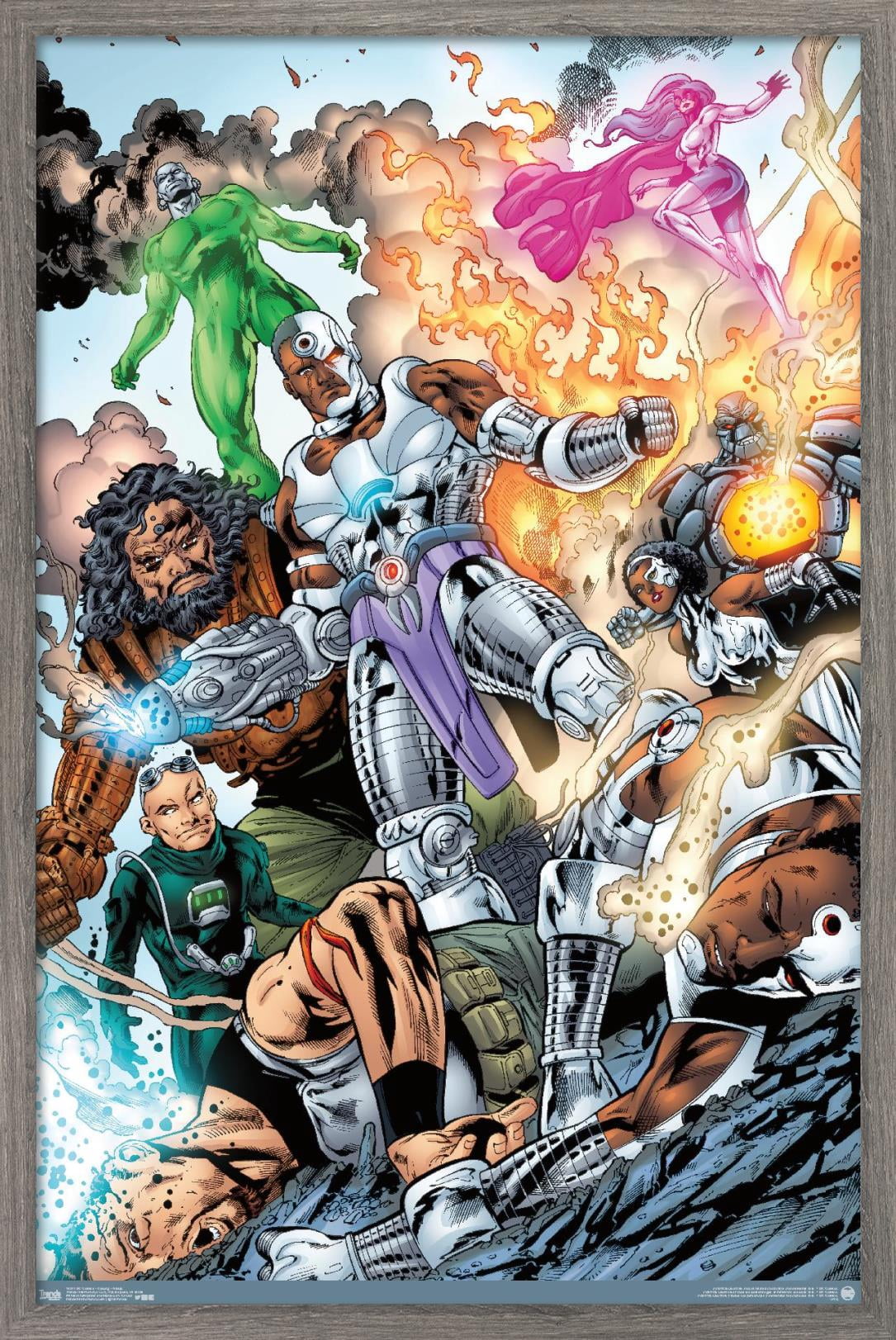 DC Comics - Cyborg - Group Wall Poster, 14.725" x 22.375", Framed