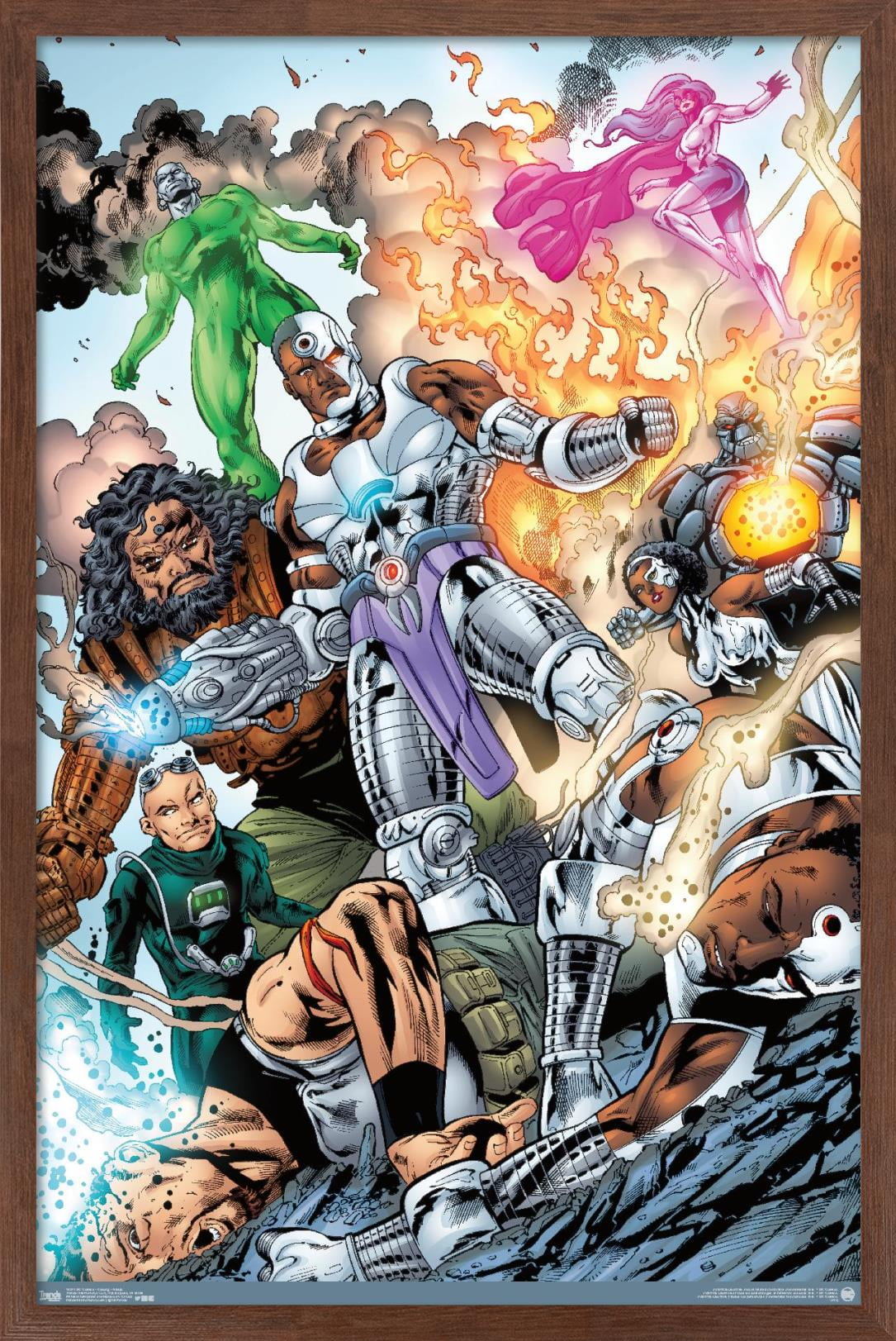 DC Comics - Cyborg - Group Wall Poster, 14.725" x 22.375", Framed