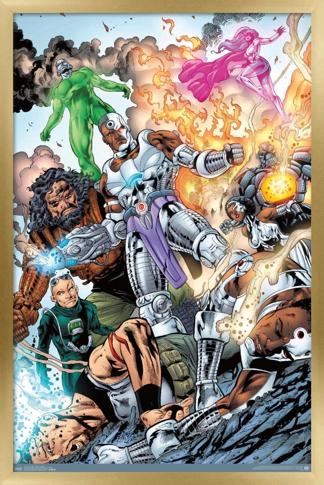 DC Comics - Cyborg - Group Wall Poster, 22.375" x 34", Framed