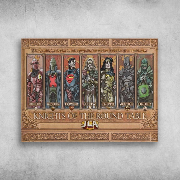 DC Comics, DC Poster, Knights Of The Round Table, Freedom, Wisdom, Power, Duty, Trush, Justice, Order 24 x 36 Inch Poster