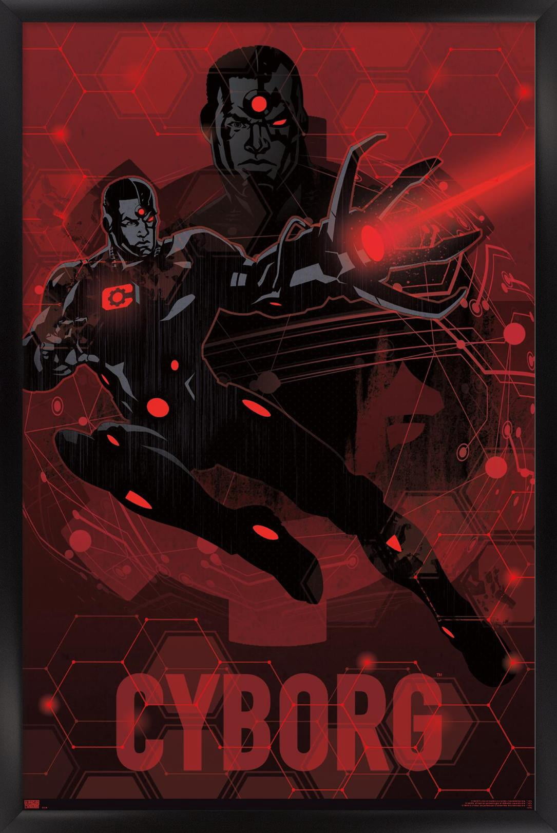 DC Comics: Dark Artistic - Cyborg Wall Poster, 14.725" x 22.375" Framed