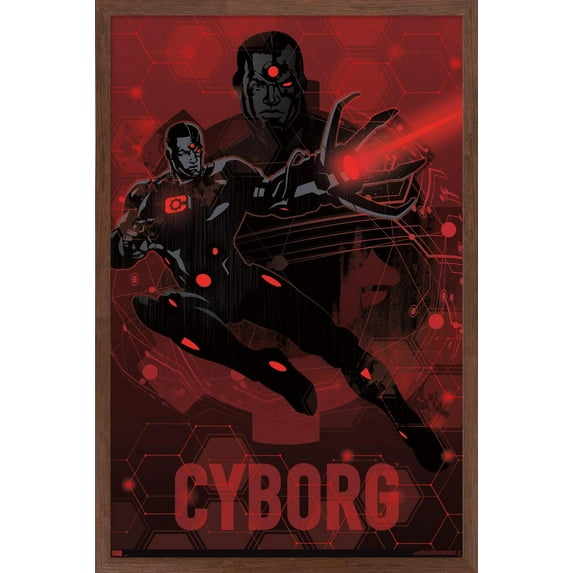 DC Comics: Dark Artistic - Cyborg Wall Poster, 14.725" x 22.375" Framed