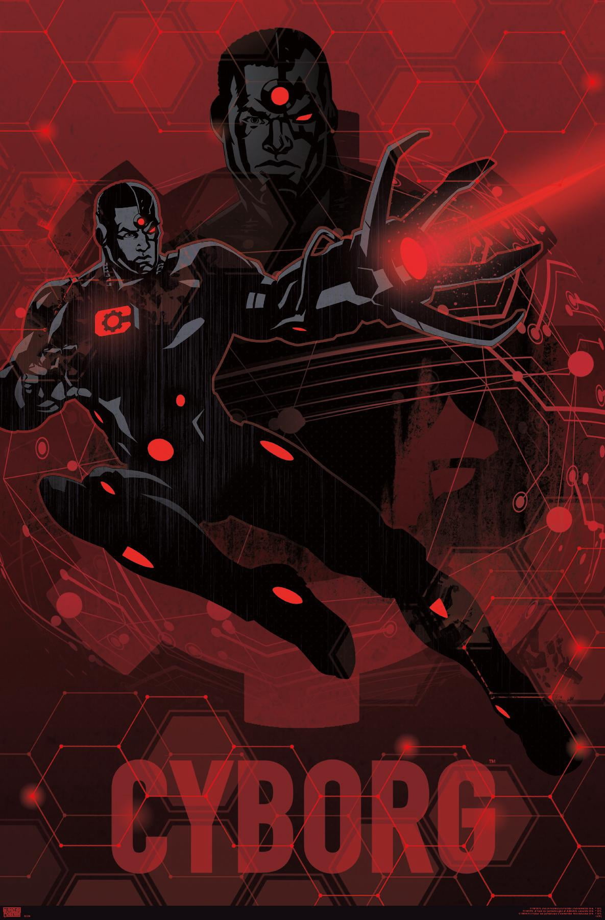 DC Comics: Dark Artistic - Cyborg Wall Poster, 14.725" x 22.375"