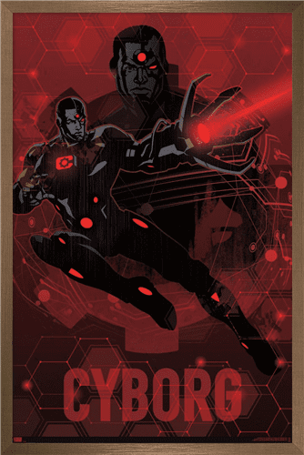 DC Comics: Dark Artistic - Cyborg Wall Poster, 22.375" x 34" Framed