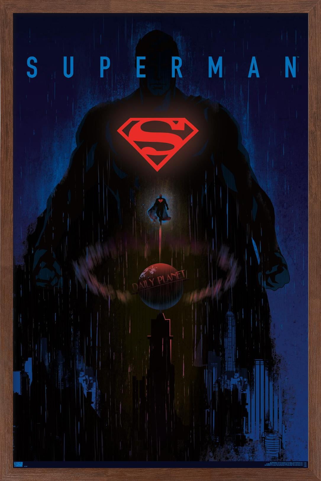 DC Comics: Dark Artistic - Superman Wall Poster, 14.725" x 22.375" Framed