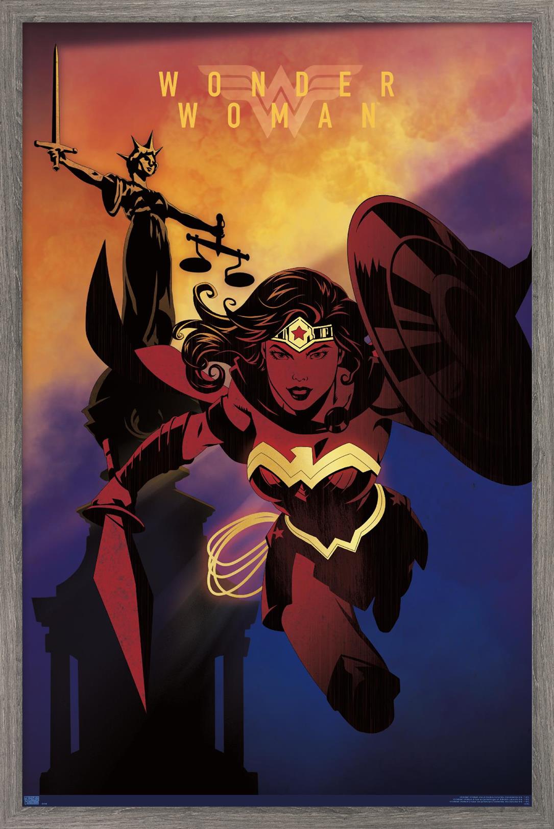DC Comics: Dark Artistic - Wonder Woman Wall Poster, 14.725" x 22.375" Framed