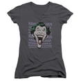 thumbnail image 1 of DC Comics Dastardly Merriment Junior Women's V-Neck T-Shirt Charcoal, 1 of 1