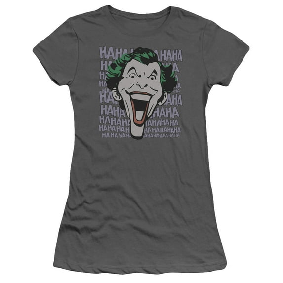DC Comics Dastardly Merriment S/S Junior Women's T-Shirt Sheer Charcoal