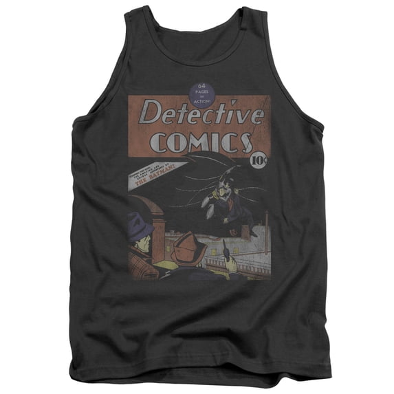 DC Comics Detective #27 Distressed Adult Tank Top Charcoal