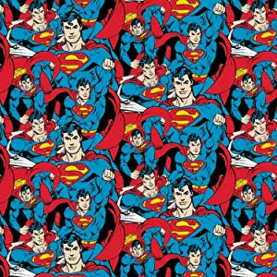 DC Comics Fabric Superman Fabric Crowd in Multi Cotton Fabric