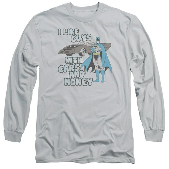 DC Comics Favorite Things Long Sleeve Adult 18/1 T-ShirtSilver
