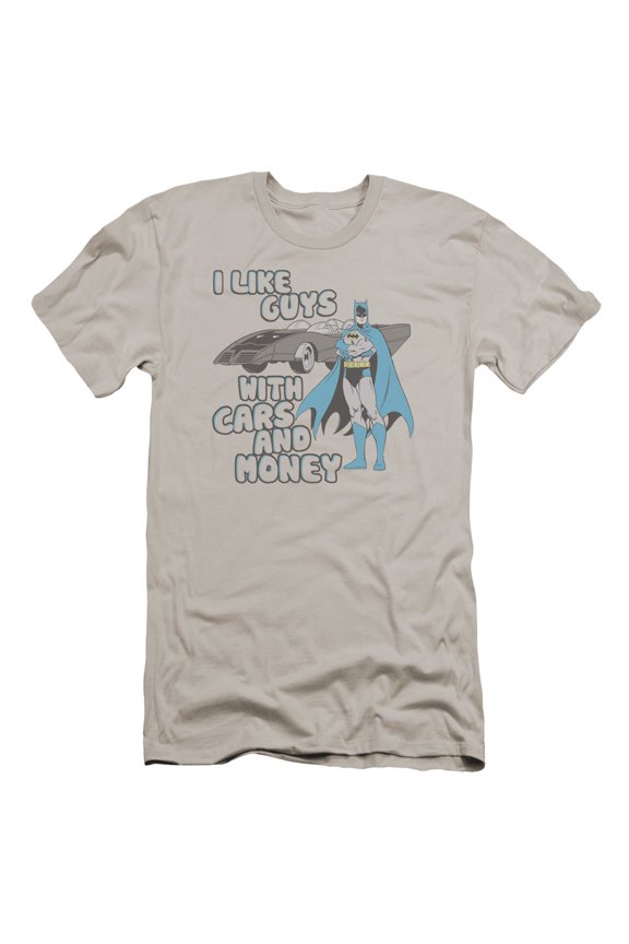 DC Comics Favorite Things Premium Canvas Adult Slim Fit 30/1 T-Shirt Silver