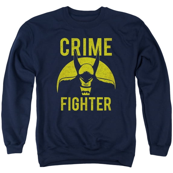 DC Comics Fight Crime Adult Crewneck Sweatshirt Navy