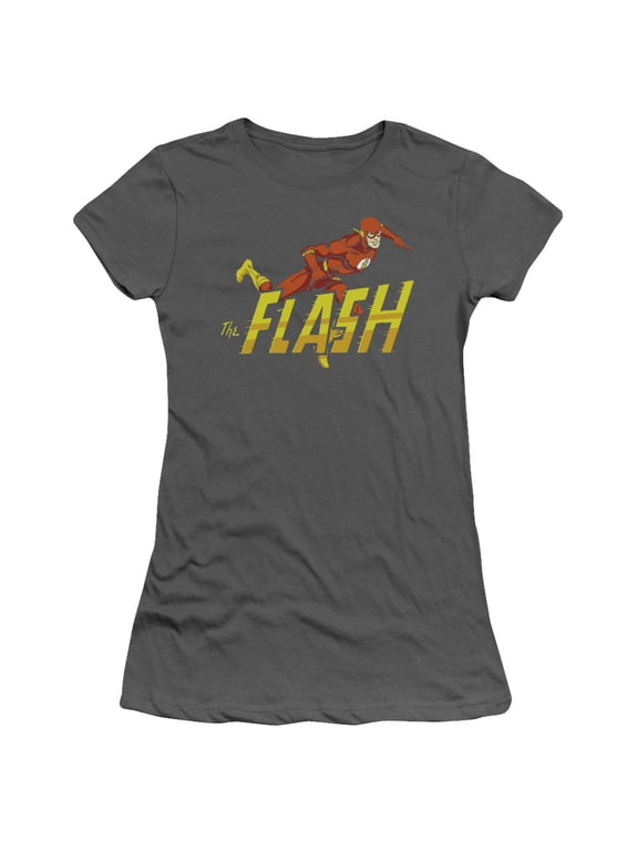 DC Comics Flash 8 Bit Flash S/S Junior Women's T-Shirt Sheer Black