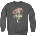 thumbnail image 1 of DC Comics Flash Desaturated Flash Adult Crewneck Sweatshirt Charcoal, 1 of 1