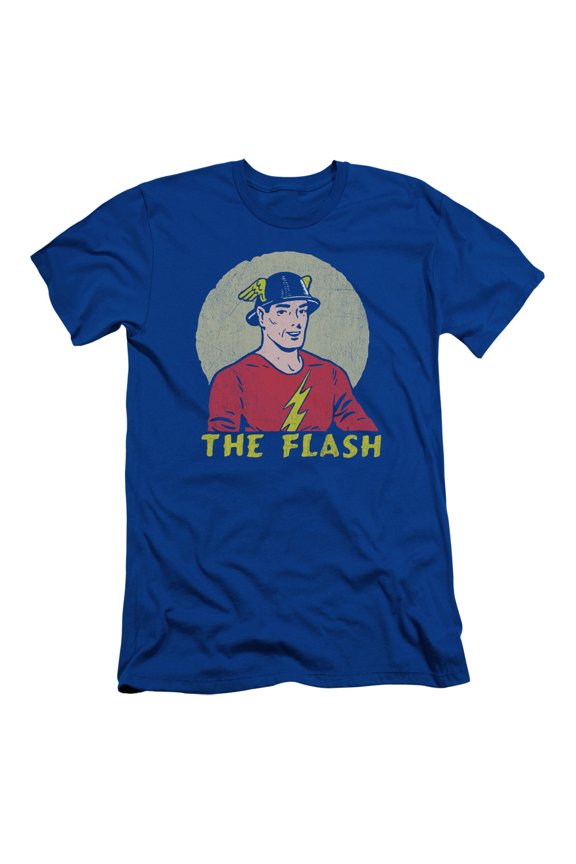 DC Comics Flash Faded Circle S/S Adult 30/1 T-Shirt Royal Blue