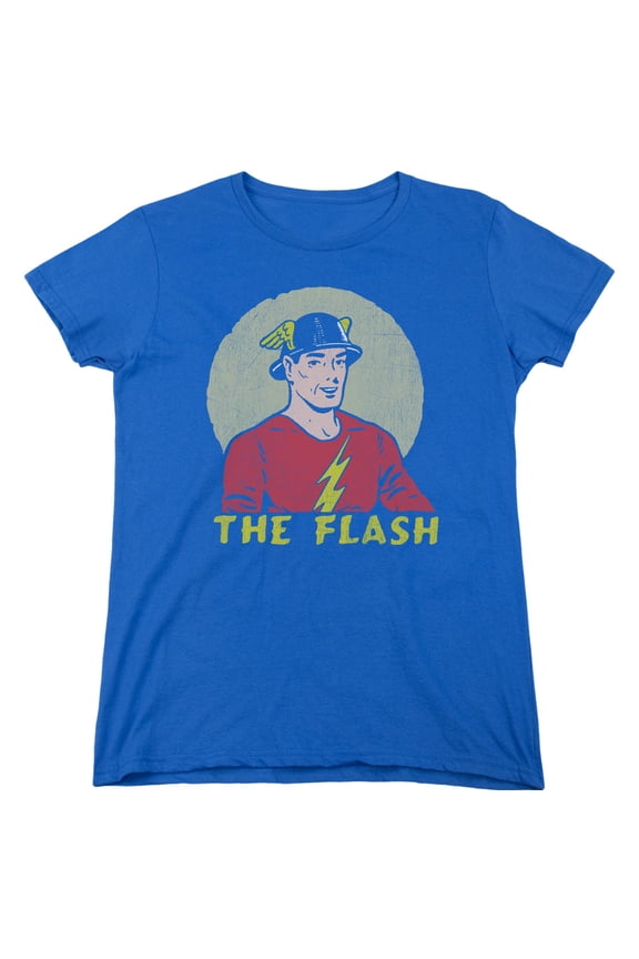 DC Comics Flash Faded Circle S/S Women's T-Shirt Royal Blue