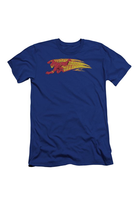 DC Comics Flash Fastest Man Alive Premium Canvas Adult Slim Fit 30/1 T-Shirt Royal Blue