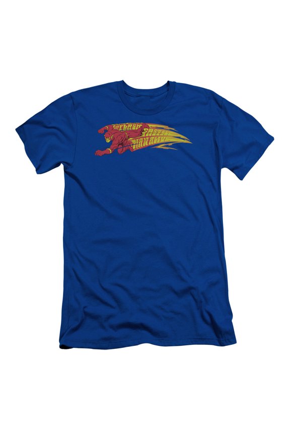 DC Comics Flash Fastest Man Alive S/S Adult 30/1 T-Shirt Royal Blue