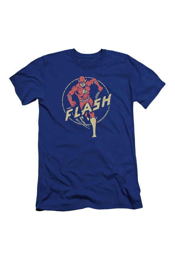 DC Comics Flash Flash Comics Premium Canvas Adult Slim Fit 30/1 T-Shirt Royal Blue