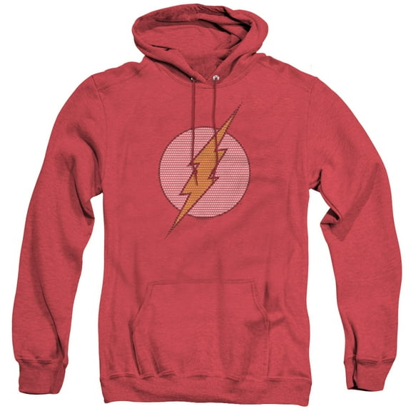 DC Comics Flash Flash Little Logos Adult Heather Hoodie Sweatshirt Red