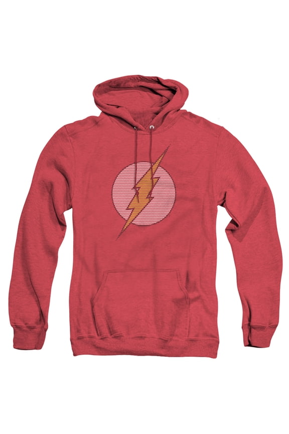 DC Comics Flash Flash Little Logos Adult Heather Hoodie Sweatshirt Red