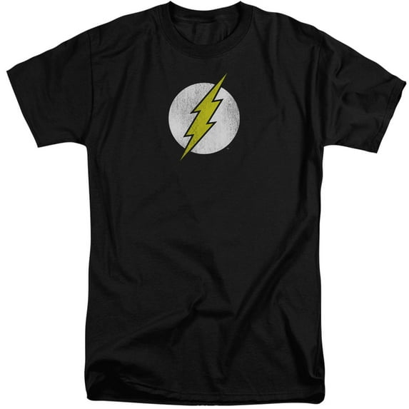DC Comics Flash Flash Logo Distressed S/S Adult Tall Black