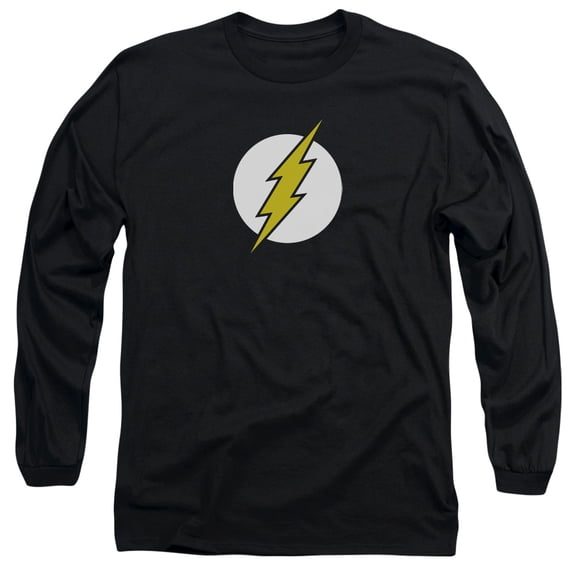 DC Comics Flash Flash Logo-Long Sleeve Adult 18/1 Black