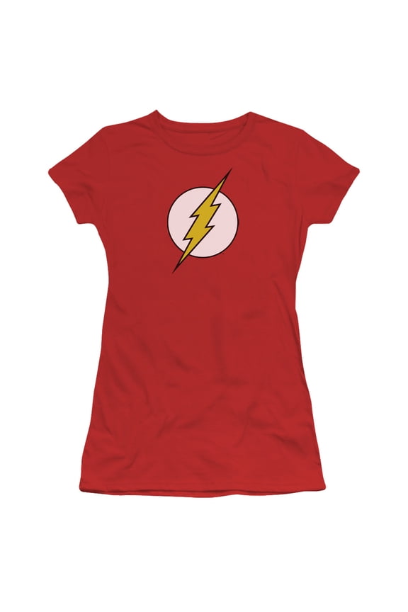 DC Comics Flash Flash Logo S/S Junior Women's T-Shirt Sheer Red