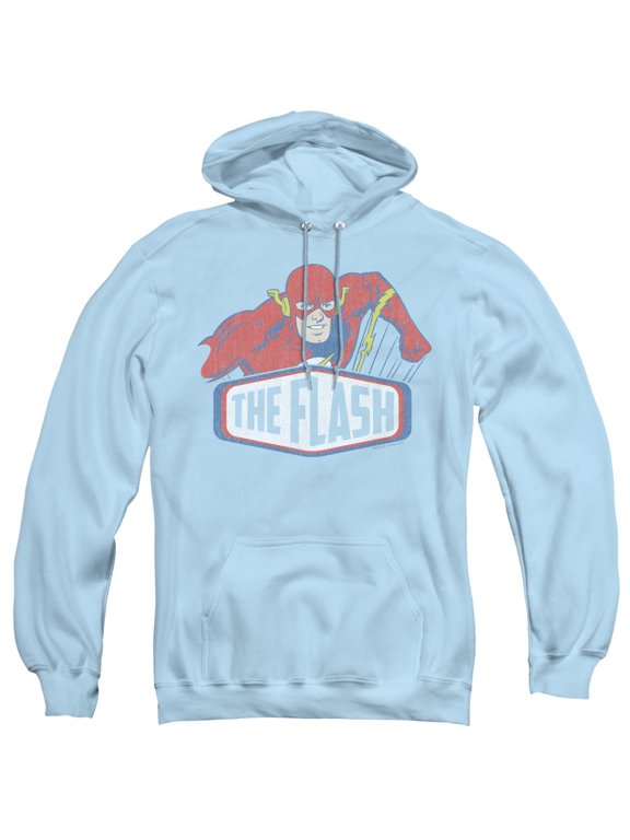 DC Comics Flash Flash Sign Adult Pullover Hoodie Sweatshirt Light Blue