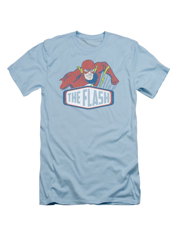 DC Comics Flash Flash Sign S/S Adult 30/1 T-Shirt Light Blue