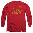 thumbnail image 1 of DC Comics Flash Flash Speed Distressed Long Sleeve Adult 18/1 T-ShirtRed, 1 of 1
