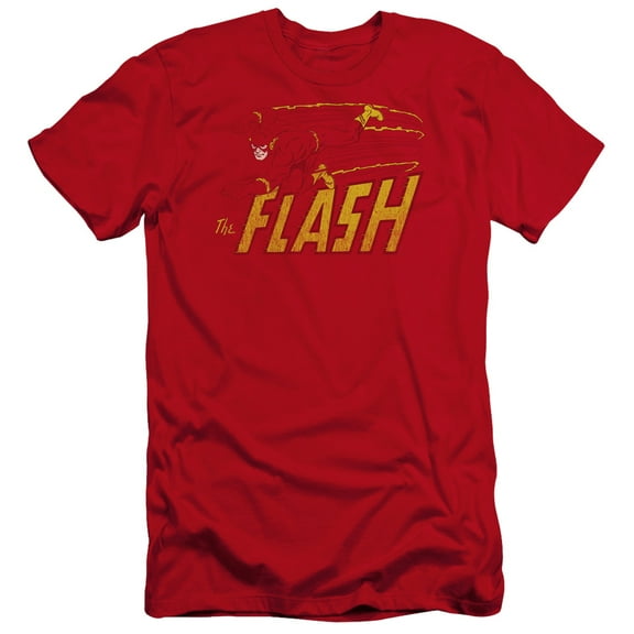 DC Comics Flash Flash Speed Distressed Premium Canvas Adult Slim Fit 30/1 T-Shirt