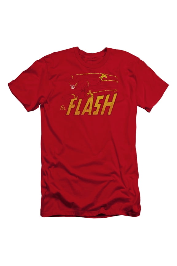 DC Comics Flash Flash Speed Distressed Premium Canvas Adult Slim Fit 30/1 T-Shirt