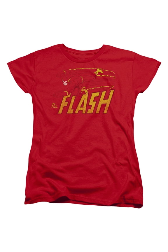 DC Comics Flash Flash Speed Distressed S/S Women's T-Shirt Red